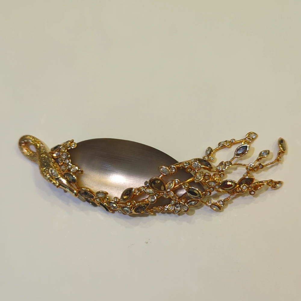 ALEXIS BITTAR 10K Goldplated, Lucite & Multicolor Crystal Bird Brooch